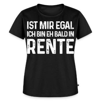 Rentner Ist mir egal Ich bin eh bald in Rente - Frauen Premium Bio T-Shirt - Schwarz - Vorne - Selfina (174cm)