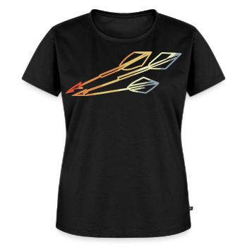Vintage Pfeil Skizze - Frauen Premium Bio T-Shirt - Schwarz - Vorne - Selfina (174cm)