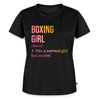 Boxen - Frauen Premium Bio T-Shirt - Schwarz - Vorne - Selfina (174cm)