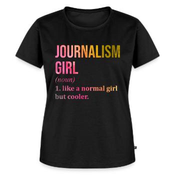 journaliste - T-shirt Premium bio Femme - noir - Devant - Selfina (174cm)