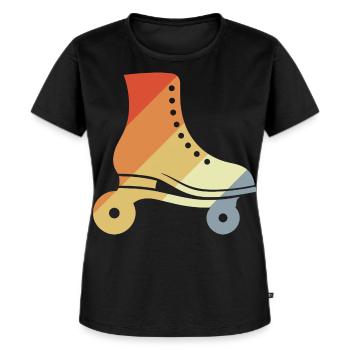Vintage Roller Skates - Frauen Premium Bio T-Shirt - Schwarz - Vorne - Selfina (174cm)