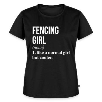 Fechten - Frauen Premium Bio T-Shirt - Schwarz - Vorne - Selfina (174cm)