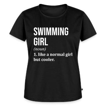 Swimming - Women's Premium Organic T-shirt - black - Front - Selfina (174cm)