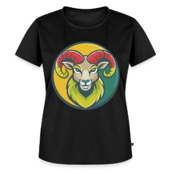 Ram Niedliche Kawaii Cartoon Clipart Haustier Tier - Frauen Premium Bio T-Shirt - Schwarz - Vorne - Selfina (174cm)