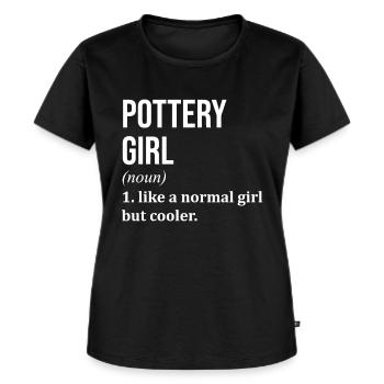 Töpferei Töpferei Töpferei - Frauen Premium Bio T-Shirt - Schwarz - Vorne - Selfina (174cm)