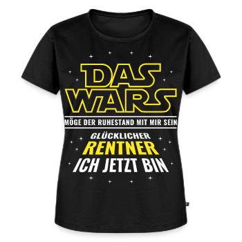 Rente Das wars - Glücklicher Rentner ich jetzt bin - Frauen Premium Bio T-Shirt - Schwarz - Vorne - Selfina (174cm)