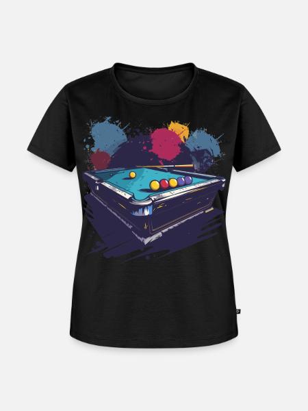 Billard Grafik - Frauen Premium Bio T-Shirt - Schwarz