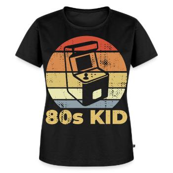 Gaming 80er Kind - Frauen Premium Bio T-Shirt - Schwarz - Vorne - Selfina (174cm)