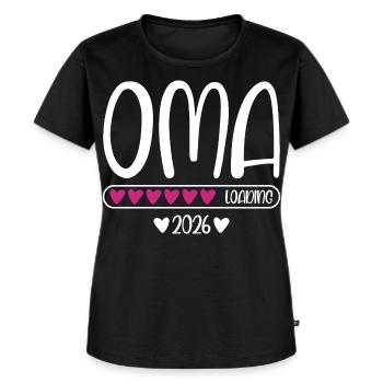 Oma 2026 loading - Frauen Premium Bio T-Shirt - Schwarz - Vorne - Selfina (174cm)