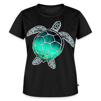 Tortue marine - T-shirt Premium bio Femme - noir - Devant - Selfina (174cm)