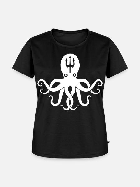 Weißer Oktopus - Frauen Premium Bio T-Shirt - Schwarz
