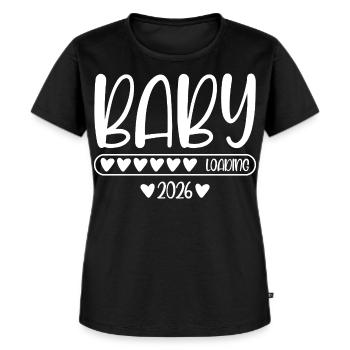 Baby 2026 loading - Frauen Premium Bio T-Shirt - Schwarz - Vorne - Selfina (174cm)