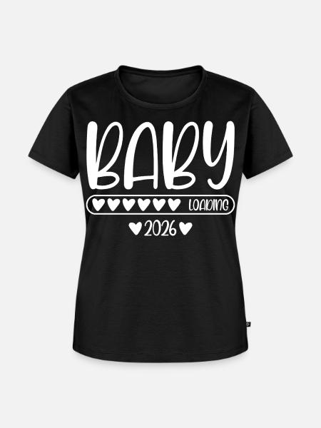 Baby 2026 loading - Frauen Premium Bio T-Shirt - Schwarz