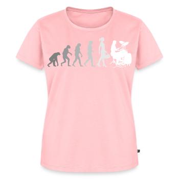 Evolution Schlagzeugerin Percussion Drummer - Frauen Premium Bio T-Shirt - Rosa - Vorne - AI Model Female 172 dark (172cm)