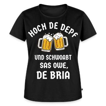 Bier Bayern Volksfest Bierzelt Bayer bayerisch  - Frauen Premium Bio T-Shirt - Schwarz - Vorne - Selfina (174cm)