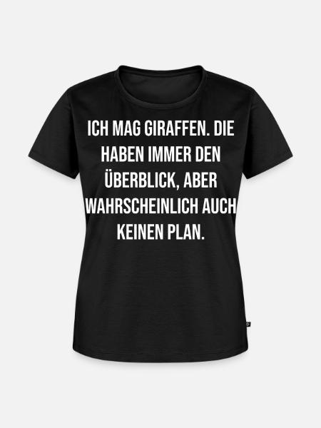 Giraffen Überblick Spruch Shirt - Frauen Premium Bio T-Shirt - Schwarz