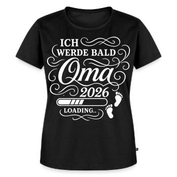 Ich werde bald Oma 2026 - Frauen Premium Bio T-Shirt - Schwarz - Vorne - Selfina (174cm)
