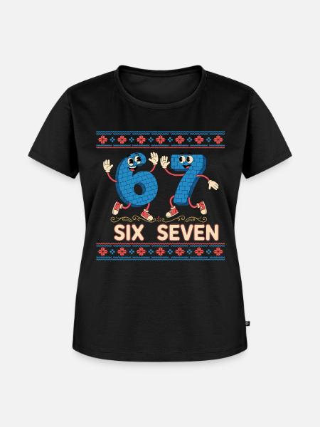 6 7 Sechs Sieben Meme - Frauen Premium Bio T-Shirt - Schwarz