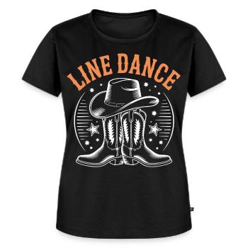 LineDance Stiefel Cowboyhut - Frauen Premium Bio T-Shirt - Schwarz - Vorne - Selfina (174cm)