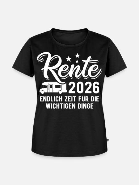 Rente 2026 - Endlich Zeit | Camper | Pension - Frauen Premium Bio T-Shirt - Schwarz