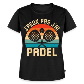 je peux pas j'ai padel  - T-shirt Premium bio Femme - noir - Devant - Selfina (174cm)