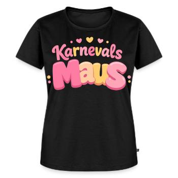 Karnevalsmaus Kölsche Mädsche – Karneval Köln - Frauen Premium Bio T-Shirt - Schwarz - Vorne - Selfina (174cm)