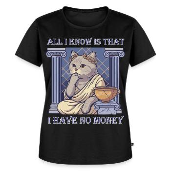 pas d’argent - T-shirt Premium bio Femme - noir - Devant - Selfina (174cm)