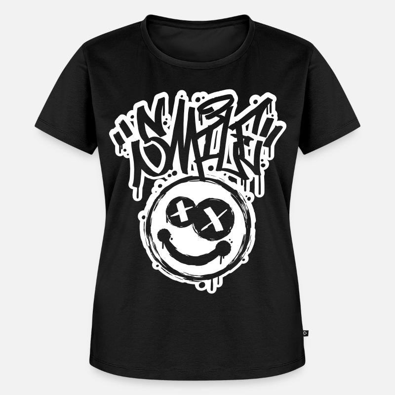 Smile Face Graphitti Letters - Women's Premium Organic T-shirt - black