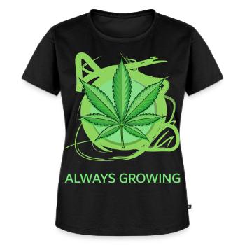 Toujours en croissance - T-shirt Premium bio Femme - noir - Devant - Selfina (174cm)