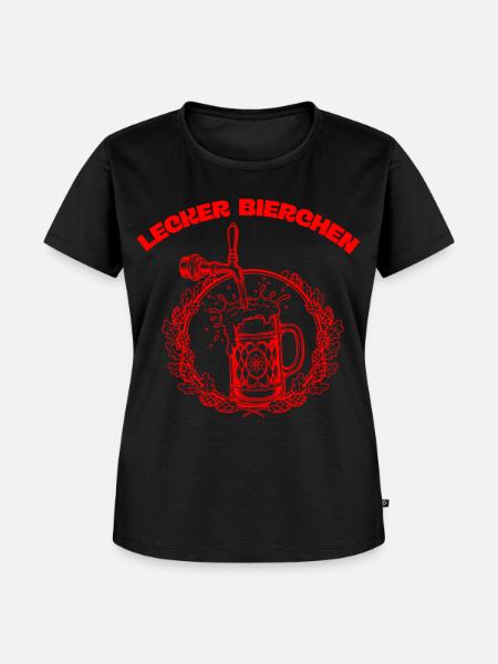 Lustiges Bier Geschenk – „Lecker Bierchen“ - Frauen Premium Bio T-Shirt - Schwarz