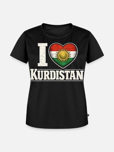 I Love Kurdistan Kurde Kurden - Frauen Premium Bio T-Shirt - Schwarz