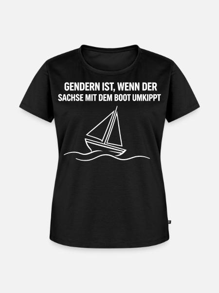 Gendern Sachse Boot - Frauen Premium Bio T-Shirt - Schwarz