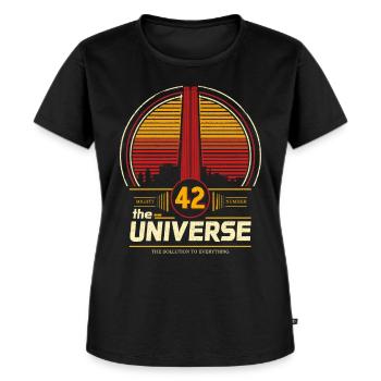42 - Frauen Premium Bio T-Shirt - Schwarz - Vorne - Selfina (174cm)
