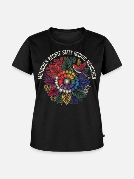 Menschenrechte statt rechte Menschen  - Frauen Premium Bio T-Shirt - Schwarz