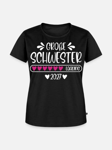 Große Schwester 2027 loading - Frauen Premium Bio T-Shirt - Schwarz