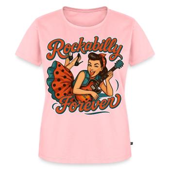 Rockabilly Forever: Rockabella with electric guitar - Women's Premium Organic T-shirt - rose - Front - AI Model Female 172 dark (172cm)