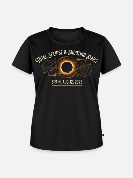 Eclipse & Shooting Stars Spanien 2026 - Frauen Premium Bio T-Shirt - Schwarz