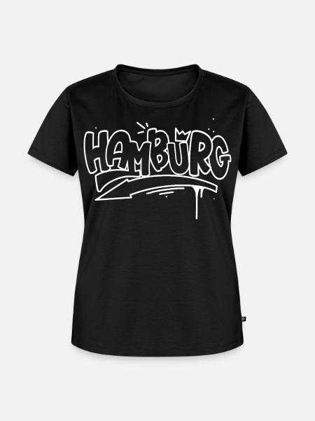 Hamburg Graffiti - Frauen Premium Bio T-Shirt - Schwarz
