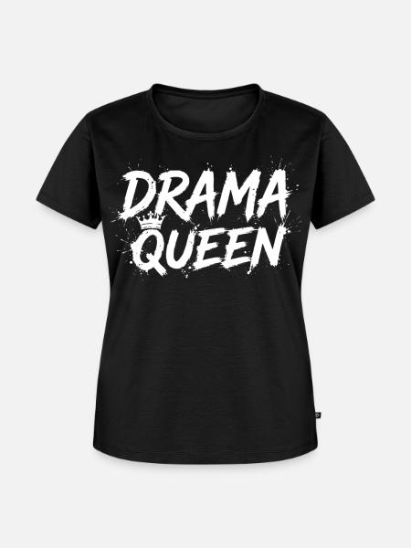 Drama Queen mit Krone White - Frauen Premium Bio T-Shirt - Schwarz