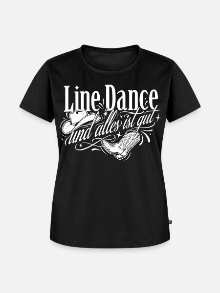 Line Dance Liebe - Frauen Premium Bio T-Shirt - Schwarz