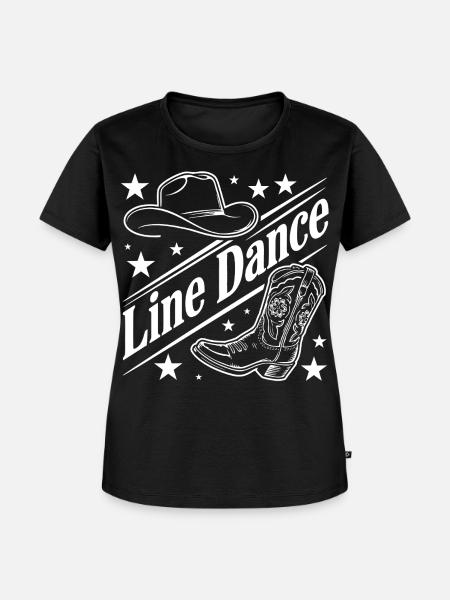 Line Dance Western Boot Flair - Frauen Premium Bio T-Shirt - Schwarz