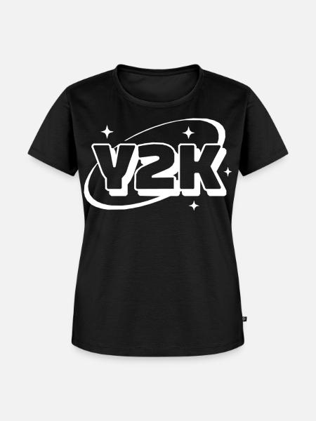 Y2K Neon Retro Sterne - Frauen Premium Bio T-Shirt - Schwarz