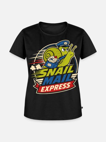Snail Mail Express – Lustige Schneckenpost - Frauen Premium Bio T-Shirt - Schwarz