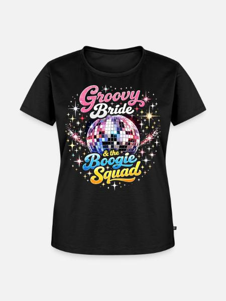 Groovy Bride & Boogie Squad JGA Diskokugel - Frauen Premium Bio T-Shirt - Schwarz