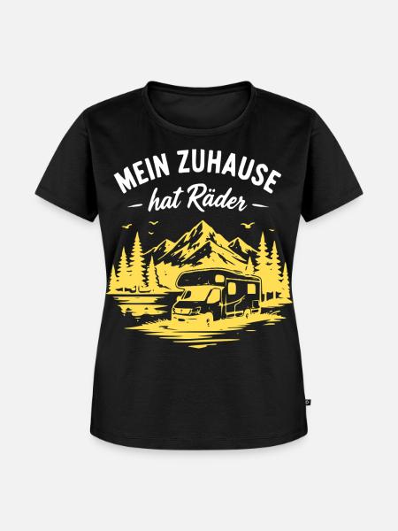 Mein Zuhause hat Räder - Frauen Premium Bio T-Shirt - Schwarz