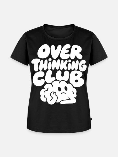 Overthinking Club – Nachdenkliche Wolke - Frauen Premium Bio T-Shirt - Schwarz