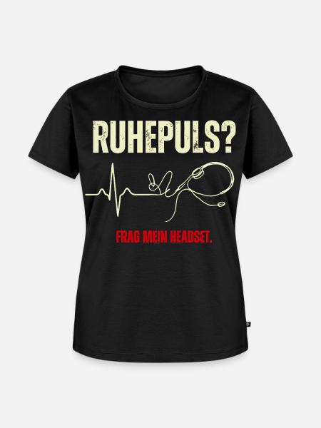 Ruhepuls Headset Leitstelle - Frauen Premium Bio T-Shirt - Schwarz