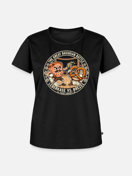 Leberkäse vs Brezel - Frauen Premium Bio T-Shirt - Schwarz