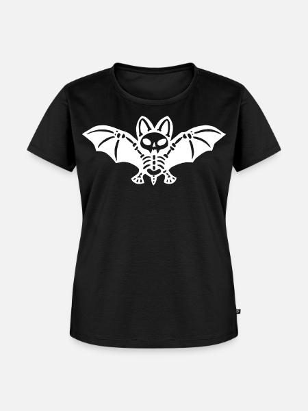 Skelettfledermaus (Weiß) - Frauen Premium Bio T-Shirt - Schwarz