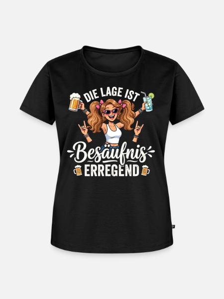 Die Lage ist besäufnisserregend - Frauen Premium Bio T-Shirt - Schwarz
